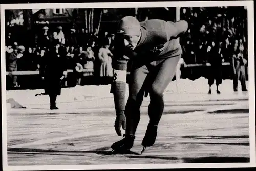 Sammelbild Olympia 1936, Norwegischer Eisschnellläufer Ivar Ballangrud, Portrait