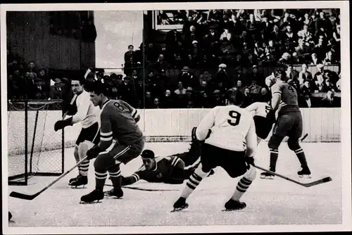 Sammelbild Olympia 1936, Eishockeyspiel Kanada gegen USA