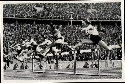 Sammelbild Olympia 1936, Hürdenläuferinnen, Valla, Steuer