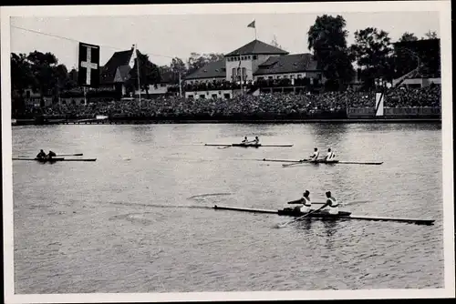 Sammelbild Olympia 1936, Deutsche Ruderer W. Eichhorn und H. Strauß im Zweier