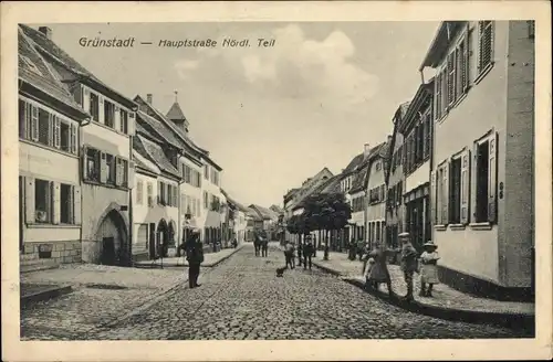 Ak Grünstadt in der Pfalz, Hauptstraße nördl. Teil