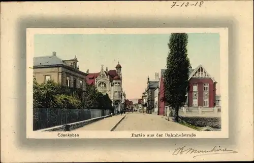 Ak Edenkoben an der Haardt Pfalz, Bahnhofstraße
