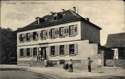 Ak Otterstadt in der Pfalz, Schul- und Gemeindehaus