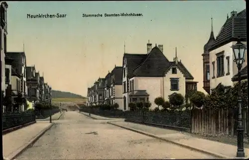 Ak Neunkirchen im Saarland, Stummsche Beamtenwohnhäuser, Straße
