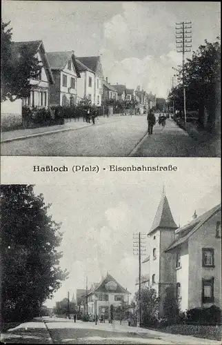 Ak Haßloch Hassloch in der Pfalz, Eisenbahnstraße