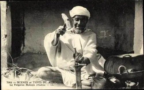 Ak Meknès Marokko, Scenes et Types du Maroc, Le Forgeron (Hadda)