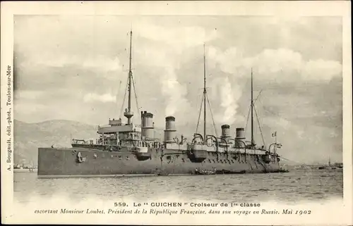 Ak Französisches Kriegsschiff Le Guichen, Croiseur de 1er classe