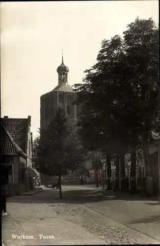 Ak Workum Friesland Niederlande, Toren