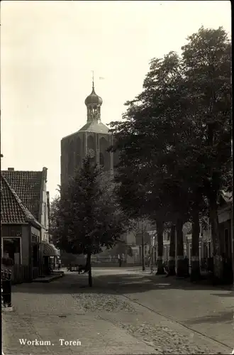 Ak Workum Friesland Niederlande, Toren