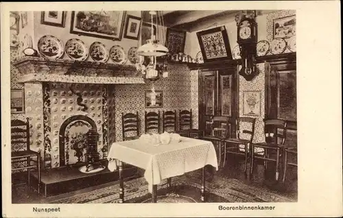Ak Nunspeet Gelderland, Boerenbinnenkamer