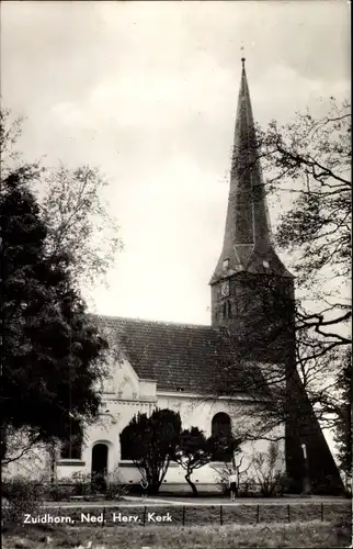 Ak Zuidhorn Groningen Niederlande, Ned. Herv. Kerk, Außenansicht