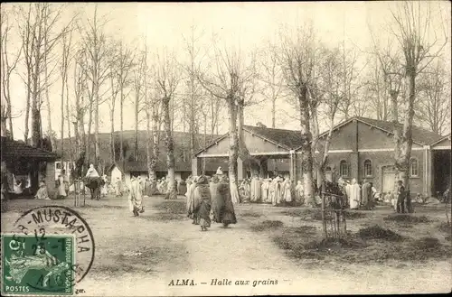 Ak Alma Algerien, Halle aux grains