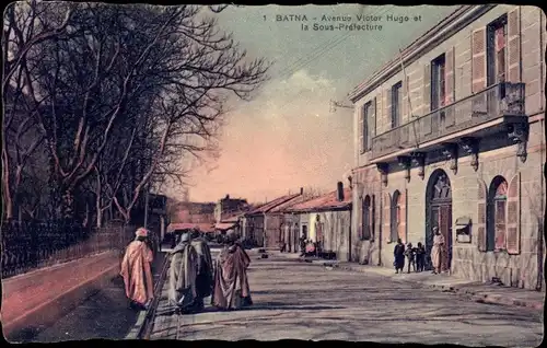 Ak Batna Algerien, Avenue Victor Hugo et la Sous Prefecture
