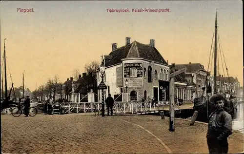 Ak Meppel Drenthe Niederlande, Tipbrughoek, Keizer Prinsengracht