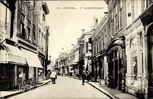 Ak Meppel Drenthe Niederlande, le Hoofdstraat