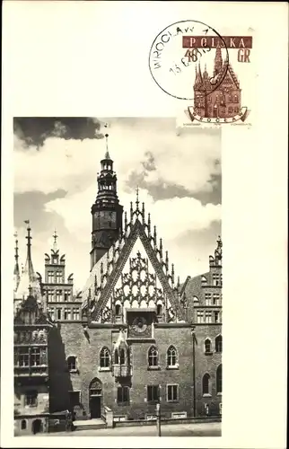 Ak Wrocław Breslau Schlesien, Rathaus