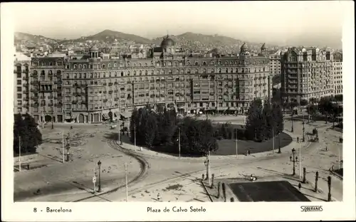 Ak Barcelona Katalonien Spanien, Plaza de Calvo Sotelo