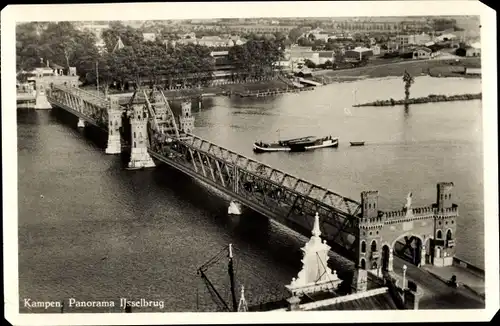 Ak Kampen Overijssel Niederlande, Panorama Ijsselbrug