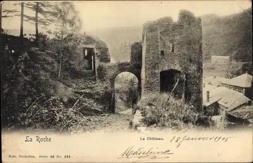 Ak Laroche La Roche en Ardennes Wallonien Luxemburg, Le Chateau, Ruine