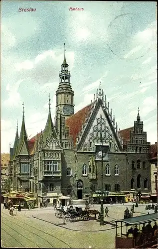 Ak Wrocław Breslau Schlesien, Rathaus