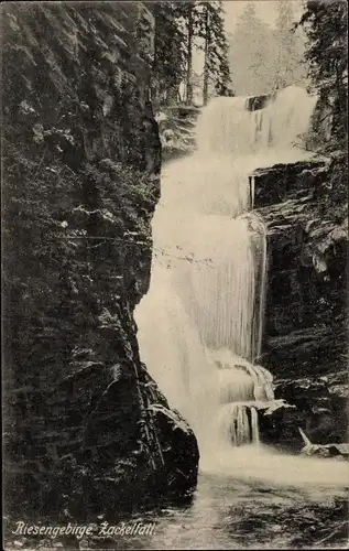 Ak Szklarska Poręba Schreiberhau Riesengebirge Schlesien, Zackelklamm, Zackelfall