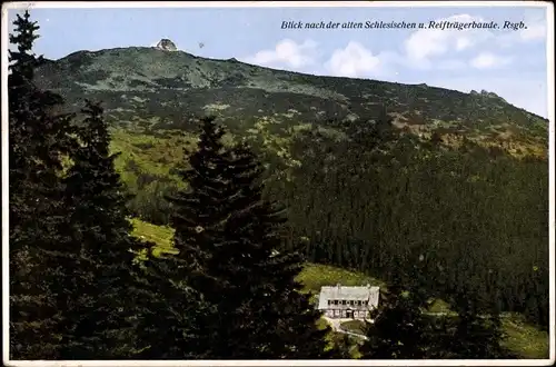 Ak Szklarska Poręba Schreiberhau Riesengebirge Schlesien, Reifträgerbaude, Schronisko Na Szrenicy