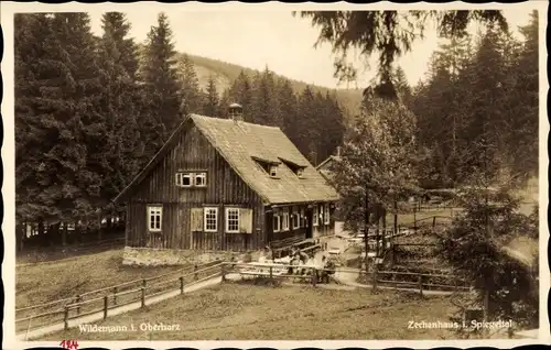 Ak Wildemann Clausthal Zellerfeld im Oberharz, Zechenhaus i. Spiegeltal