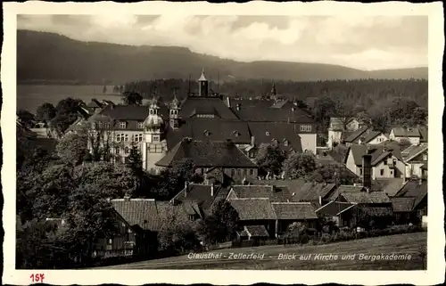 Ak Clausthal Zellerfeld im Oberharz, Blick auf Kirche und Bergakademie