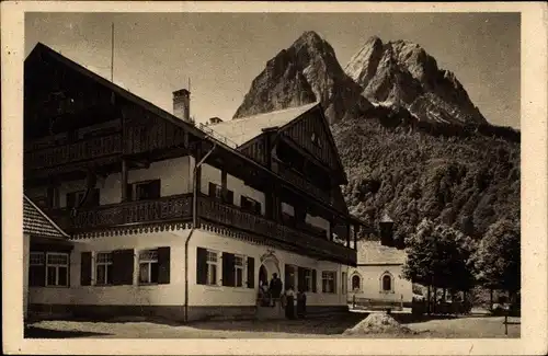 Ak Hammersbach Grainau, Hotel Höllentalklamm, kleiner und großer Waxenstein
