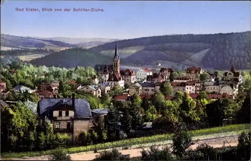 Ak Bad Elster im Vogtland, Blick von der Schiller-Eiche