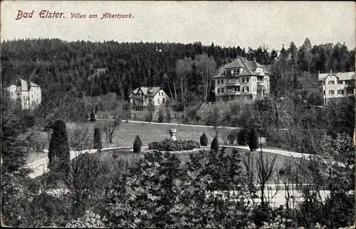 Ak Bad Elster im Vogtland, Blick auf die Villen am Albertpark