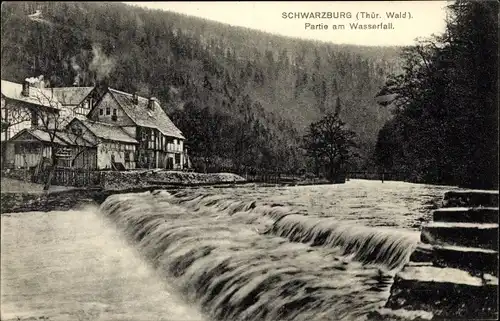 Ak Schwarzburg in Thüringen, Partie am Wasserfall