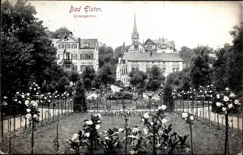 Ak Bad Elster im Vogtland, Blick auf den Rosengarten