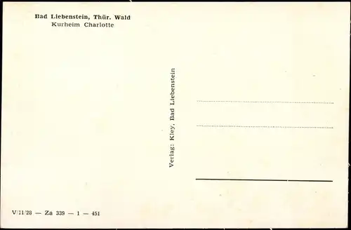 Ak Bad Liebenstein Thüringer Wald, Kurheim Charlotte
