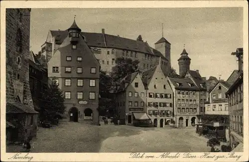 Ak Nürnberg in Mittelfranken, Blick vom Albrecht Dürer-Haus zur Burg