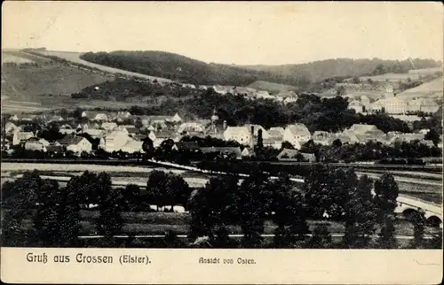Ak Crossen an der Elster Thüringen, Ansicht von Osten, Panorama
