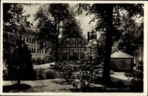 Ak Warmbad Wolkenstein in Sachsen, Fachwerkhaus