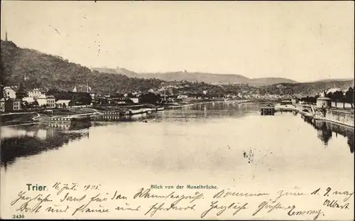 Ak Trier an der Mosel, Blick von der Moselbrücke