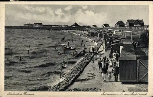 Ak Nordseebad Büsum, Seebadeanstalt am Südstrand