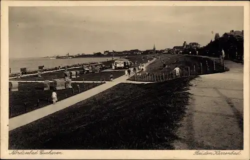 Ak Cuxhaven in Niedersachsen, Bei dem Karrenbad, Strandkörbe