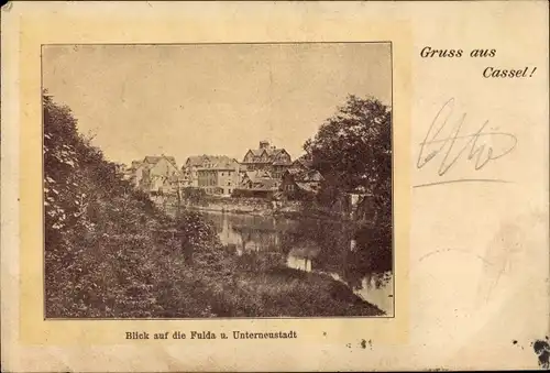 Ak Kassel in Hessen, Blick auf die Fulda und Unterneustadt