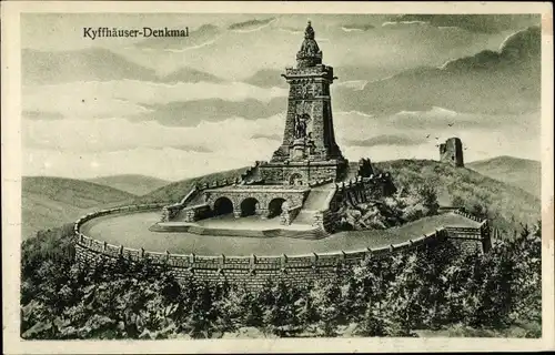 Ak Steinthaleben Kyffhäuserland in Thüringen, Kyffhäuser, Kaiser Wilhelm Denkmal