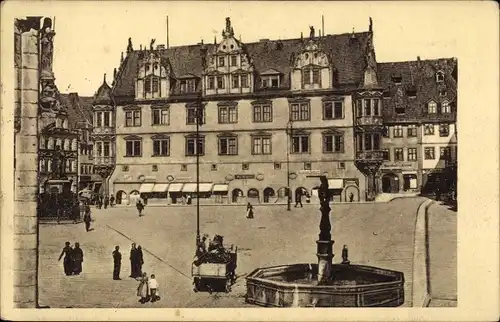 Ak Coburg in Oberfranken, Regierungsgebäude und Markt von der Ketschengasse aus