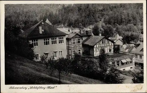 Ak Schwarzburg, Blick zum Schloßberg Hotel