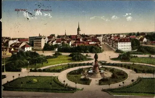 Ak Weimar in Thüringen, Stadtpanorama vom Museum, Parkanlage, Gebäude