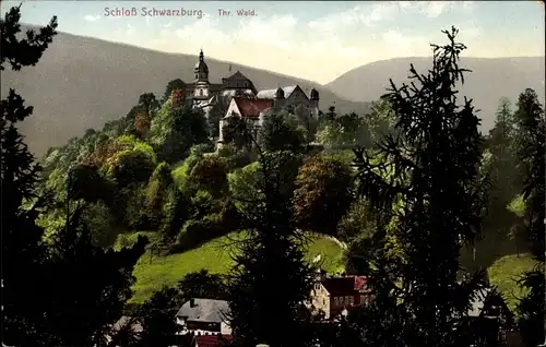 Ak Schwarzburg in Thüringen, Blick auf das Schloss