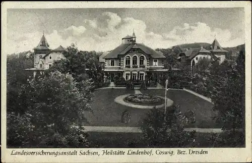 Ak Coswig Sachsen, Blick auf die Heilstätte Lindenhof, Anlage