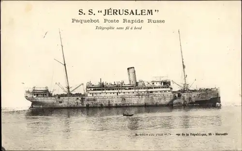 Ak Paquebot Poste Rapide Russe, SS Jerusalem, Russisches Dampfschiff