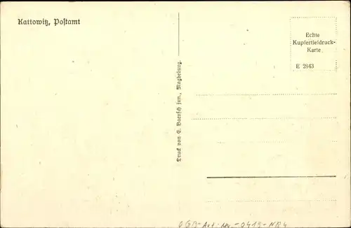 Ak Katowice Kattowitz Oberschlesien, Postamt