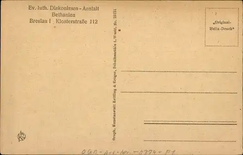 Ak Wrocław Breslau Schlesien, Evang. luth. Diakonissen-Anstalt Bethanien, Wohnzimmer